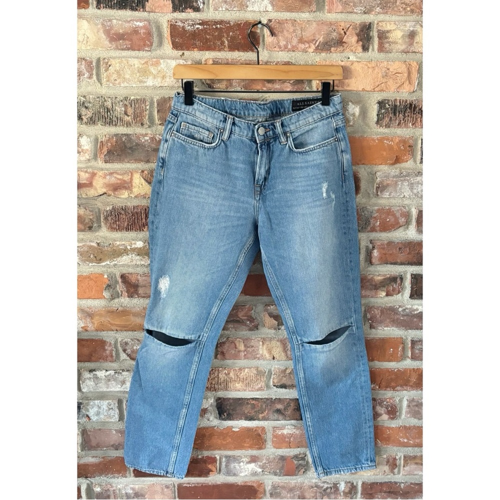 All Saints Slit Knee Boyfriend Jeans, 27